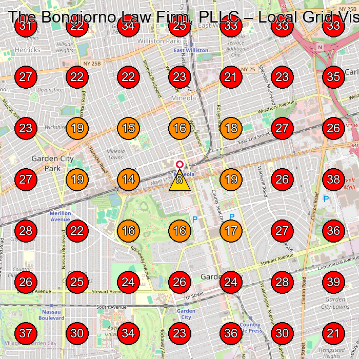 The Bongiorno Law Firm, PLLC GeoGrid visibility map for Employment Attorney in Garden City